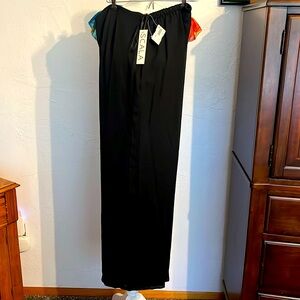 NWT Scala evening wear wide leg black curtain pants sz XL